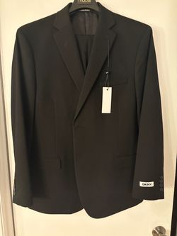DKNY Single Breasted Suit Black