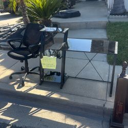 FREE GLASS DESK AND CHAIR