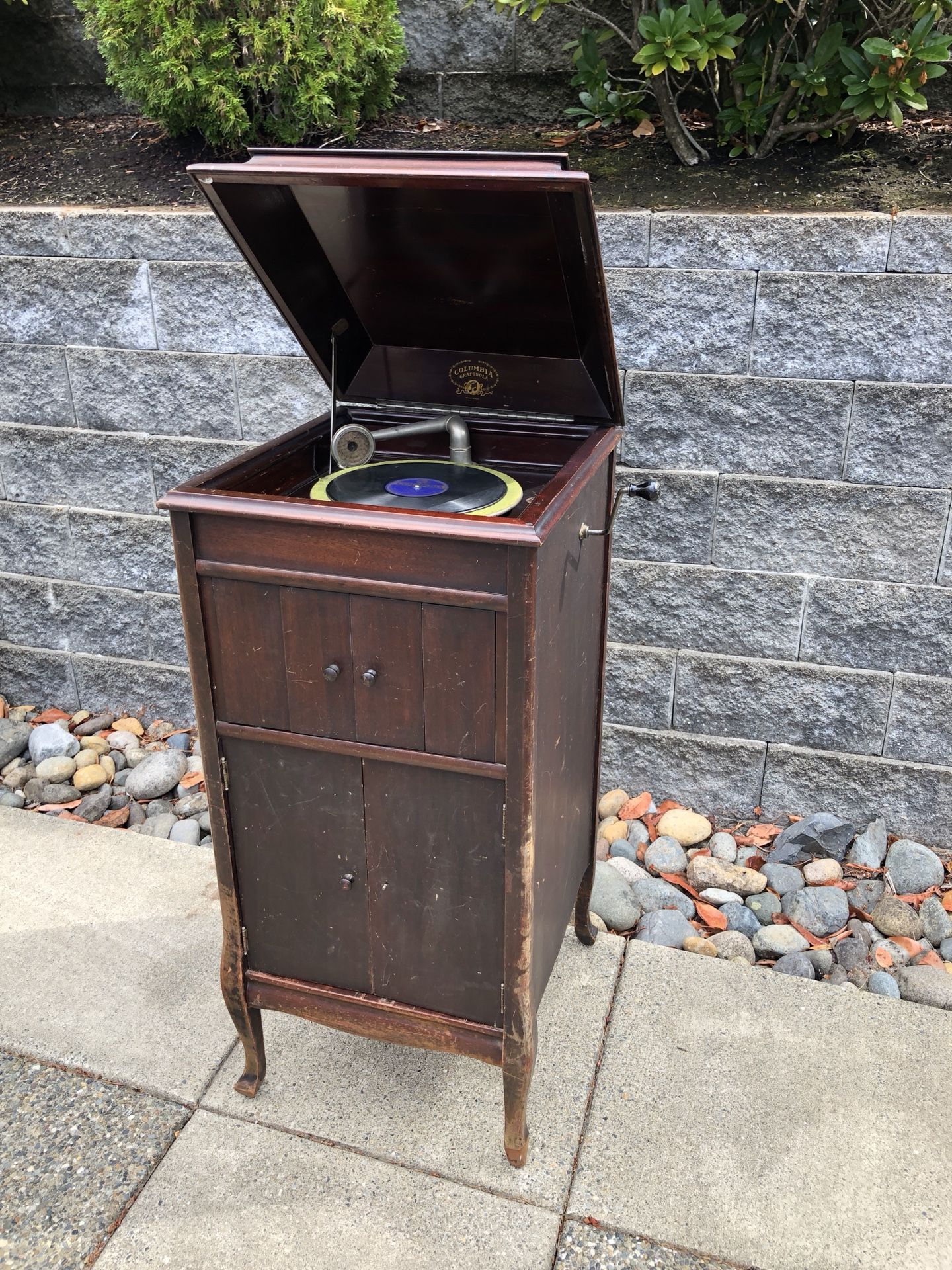 ANTIQUE Columbia Grafonola Phonograph Victrola Player FOR PARTS