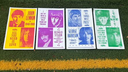 Vintage Large Beatles Posters Man Cave Bar Music Decor