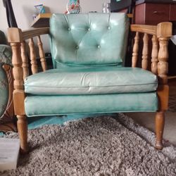 Antique Teal Classy Comfy Unique Chair