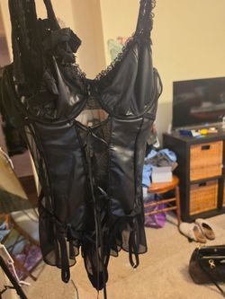 Black Leather Lingerie Set