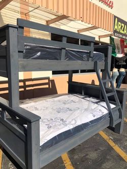 New Pinewood bunk bed twin full complete with deluxe brand mattress and installation
