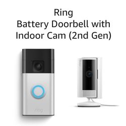 Ring Battery Doorbell with Ring Indoor Cam 2nd Gen (White)