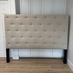 West Elm King Size Tufted Bed Headboard 