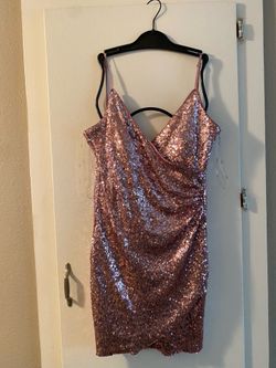 Trixxi Pink Sequin short dress