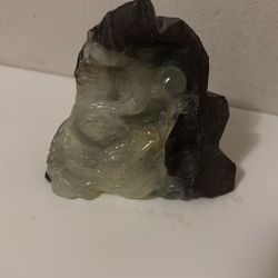 Prehnite Dragon Carved In Stone 3x3