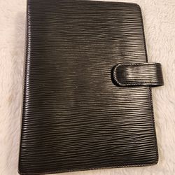 Vintage Louis Vuitton Black Epi Leather GM  Agenda/Address Book Wallet