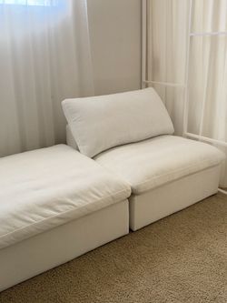 Moving Sale! Cream Accent Chair & Storage Ottoman – Must Go!