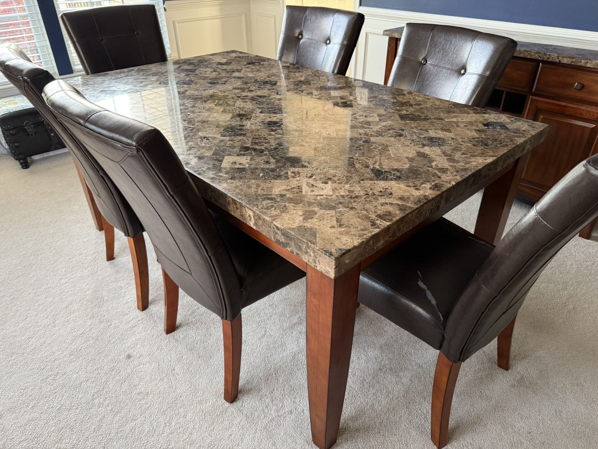 Montibello Marble Top Dining Set