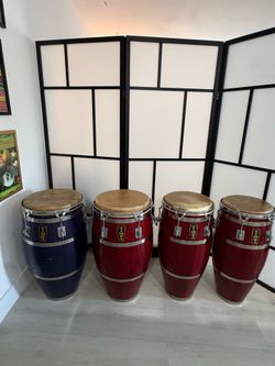 Rare Vintage TIMBA Professional 4-Piece Conga Set (Late 1990s) – Matching Set