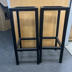 Set of 2 Metal Bar Stool Frames - Black (Seats Not Included)