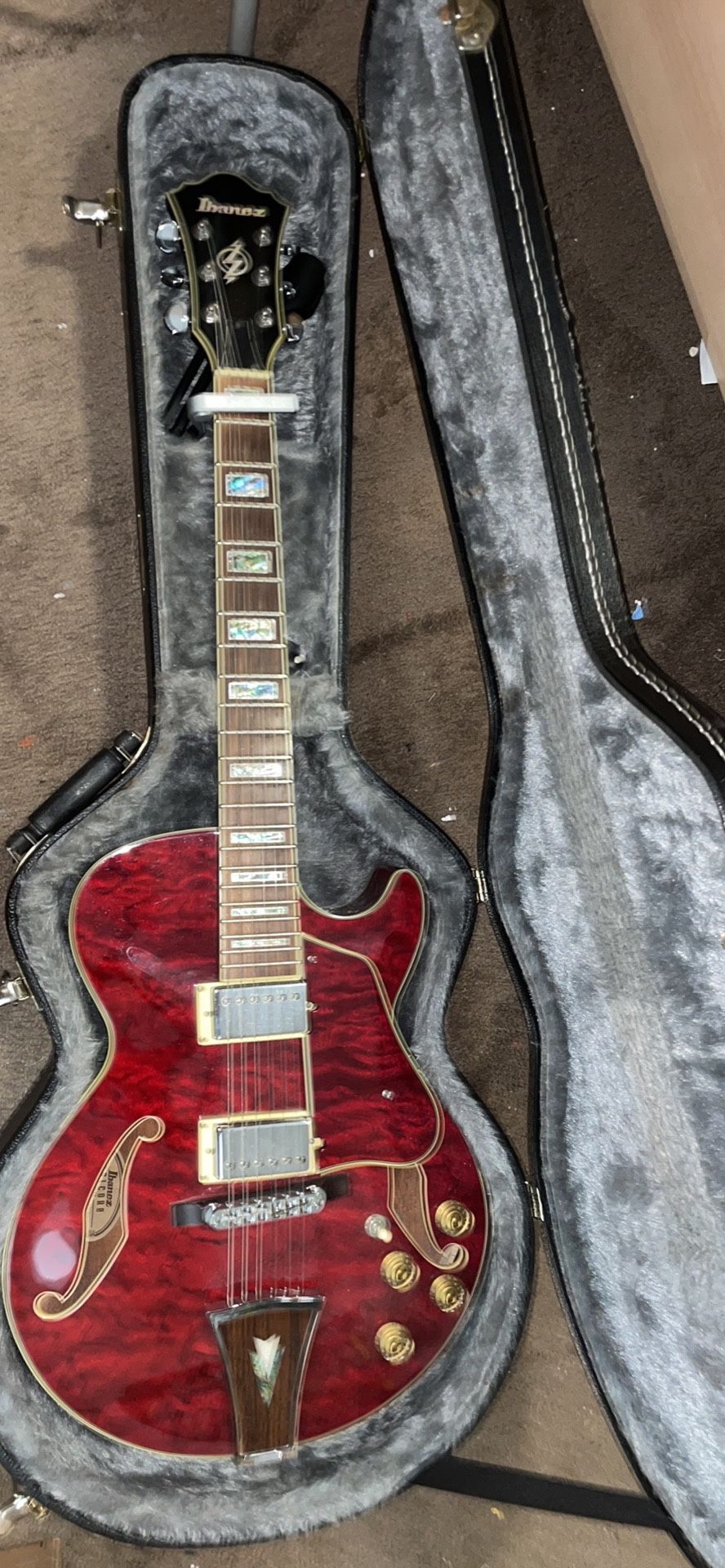 Ibanez Artcore Red Flat Electric Guitar ag86 trd With Case!