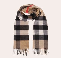 NEW 💕 XL BURBERRY LONDON 2025 Giant Check Cashmere Scarf Shawl Wrap Collection With Box