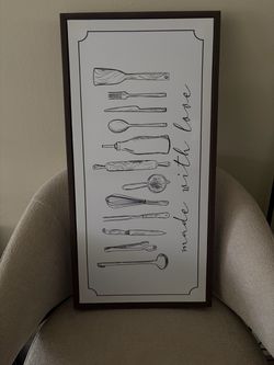 Made With Love Kitchen Utensils Wall Art