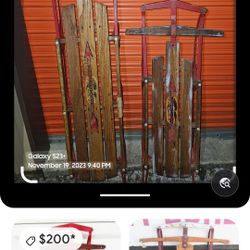 Vintage Wood/ Metal Sleigh 