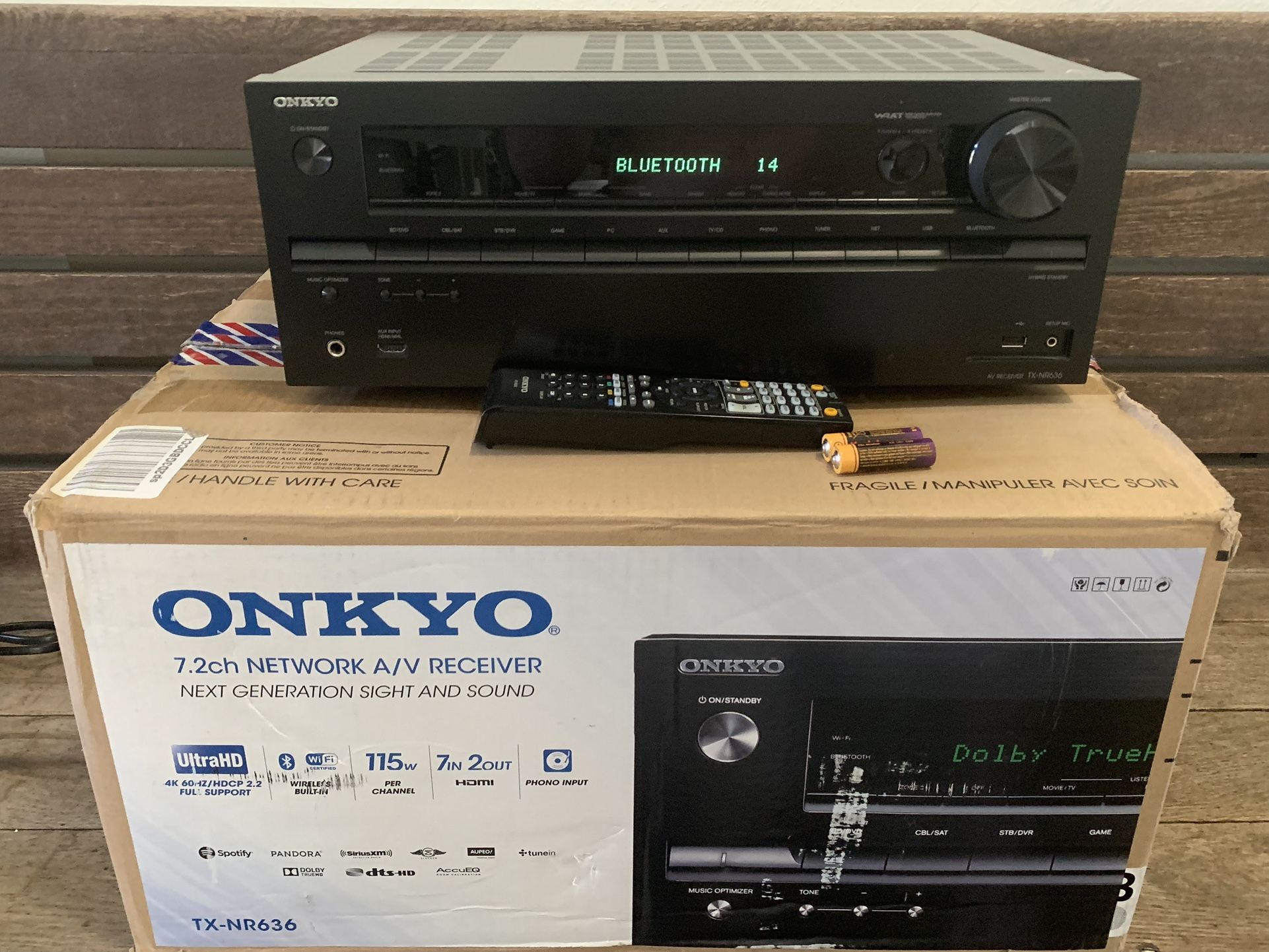 ONKYO TX NR636 7.2 CHANNEL 300W BLUETOOTH WI-FI AV RECEIVER HDMI HOME THEATER