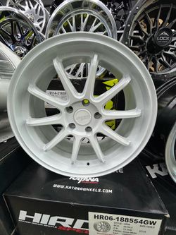 New 18x8.5 +35 5x114.3 Katana Racing HR06 $$1265