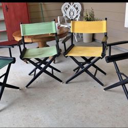 Set of 4, 1960s Director's Chairs Telescope Folding Co Johnson Space Center/NASA