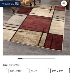Better Homes & Gardens Spice Grid 7'6" X 9'6" Rouge Area Rug - NEW