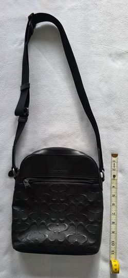Coach Houston Flight Bag in Signature Leather Black