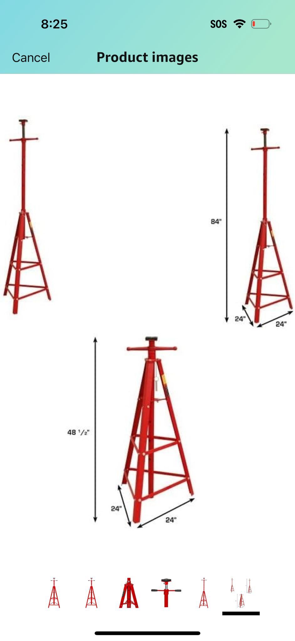 Stark USA Underhoist Tripod Stand 2 Ton Capacity High Lift Jack Stand Reach Under Hoist Stand High Position Lift Range 4,000lbs Capacity, Red 64