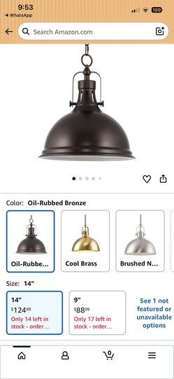 Kira Home Belle 14" Modern Industrial Pendant Light, Adjustable Hanging Height, Oil Rubbed Bronze Finish