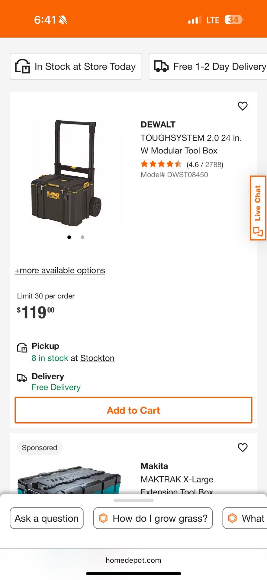 Dewalt Tough system 2.0 24 Inch W Modular Tool Box