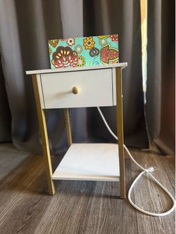 Small side table - with power white