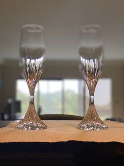Baccarat Massena Crystal Champagne Flutes Set Of 2 France