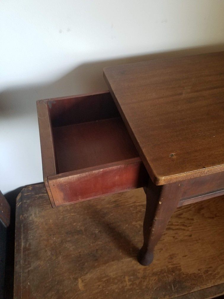 Small end table with drawer Queen Anne legs