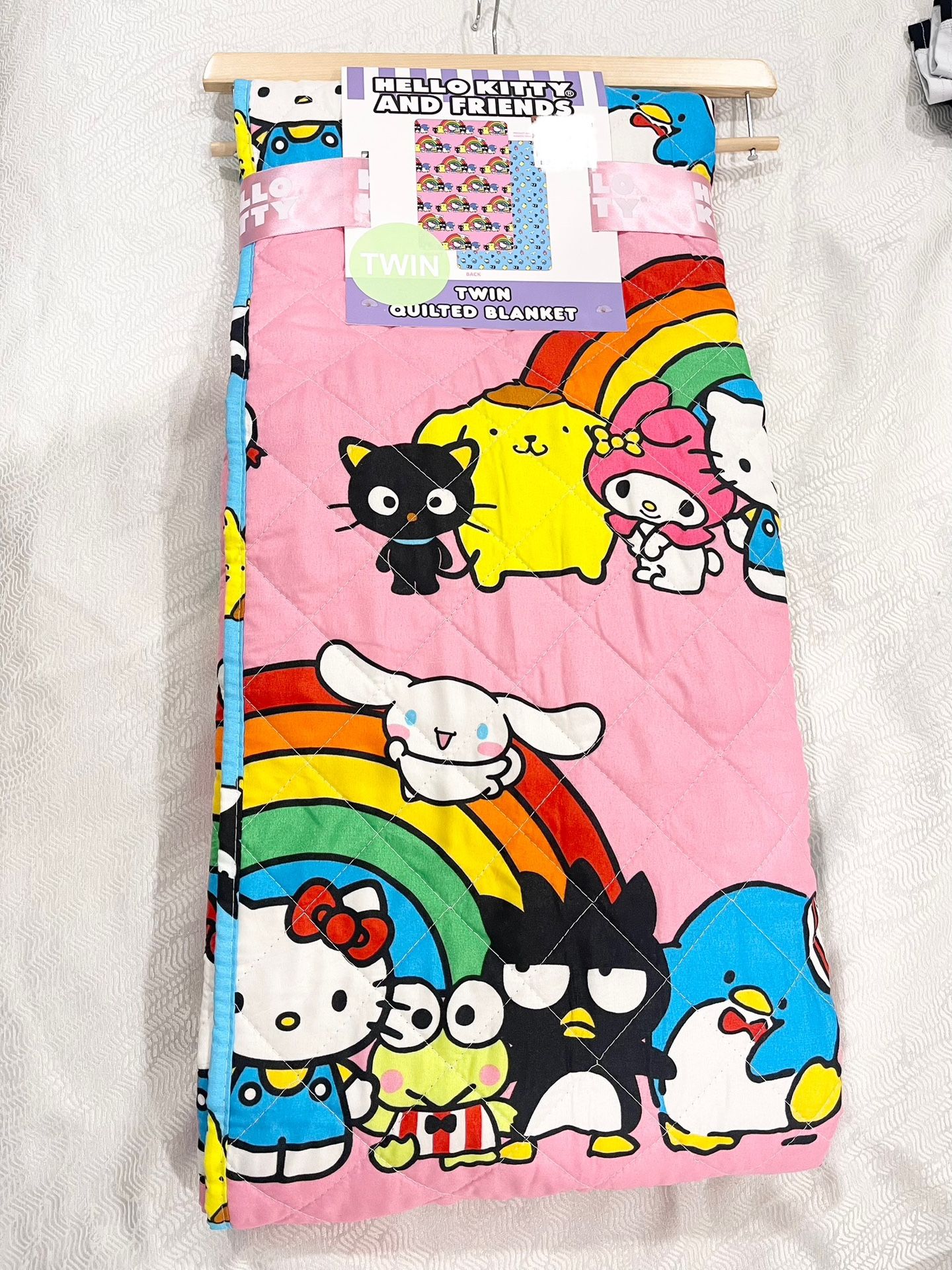 Hello Kitty Quilted Blanket - Twin Size Double-Sided - New