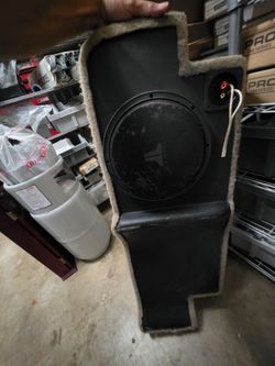 JL Audio subwoofer with custom box for under rear seat F-150