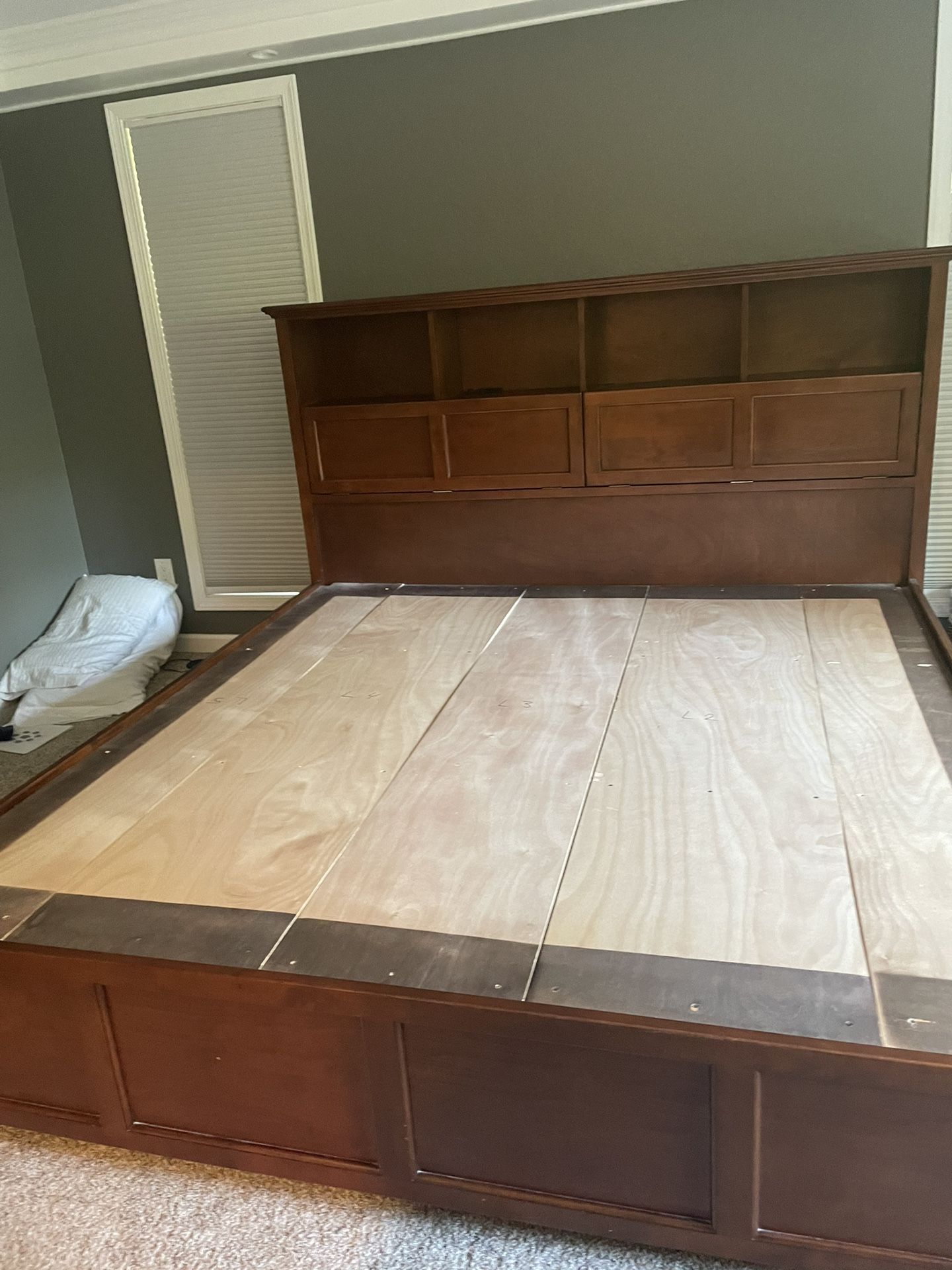 King Bed frame with Cabinet