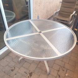 Glass And Metal Outdoor Table Set