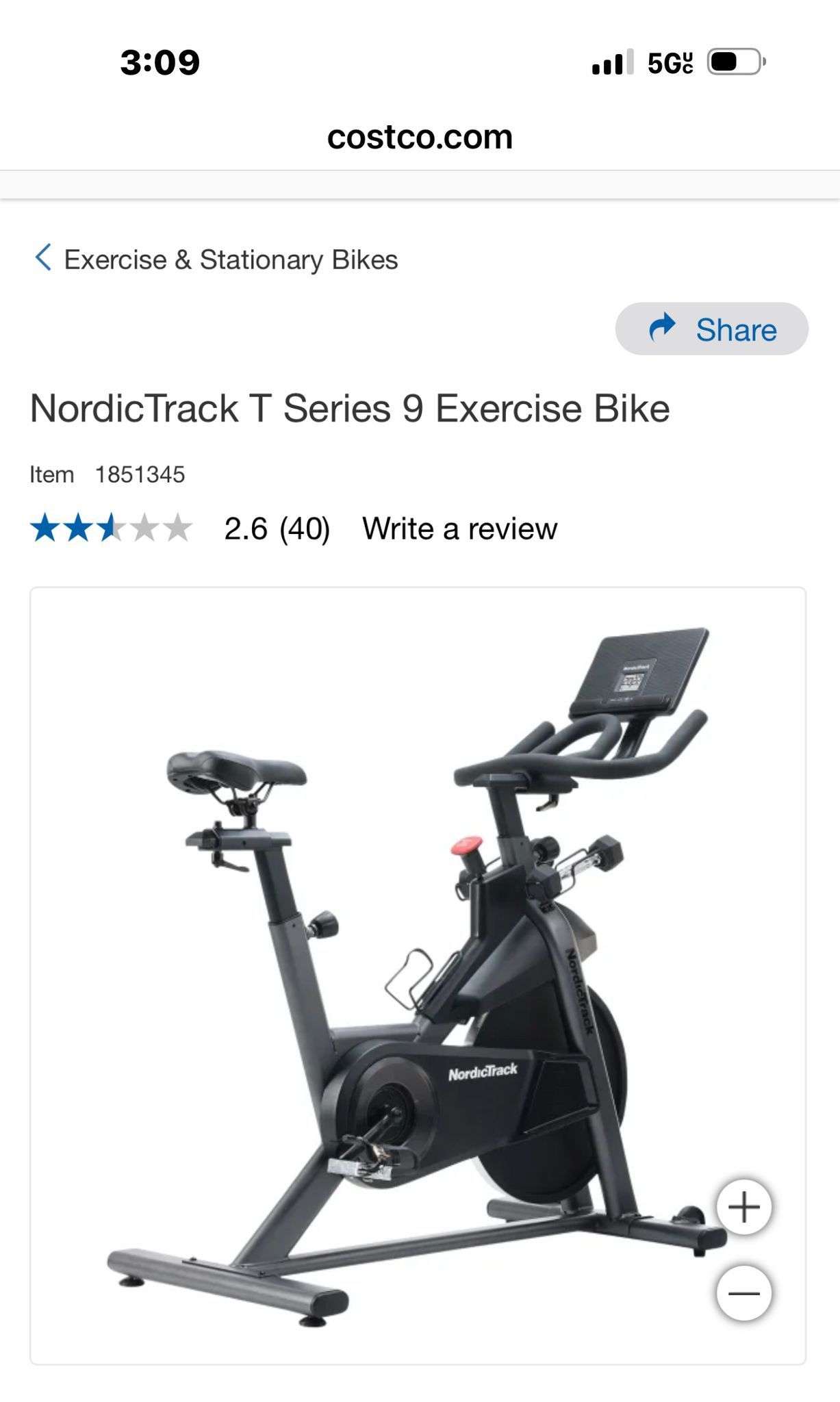 Bicicleta Fija Costco Bicicleta Spinning NORDICTRACK Series Exercise Exercise  Bikes