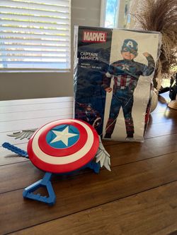 Captain America Kids Costume (5-6t) Halloween