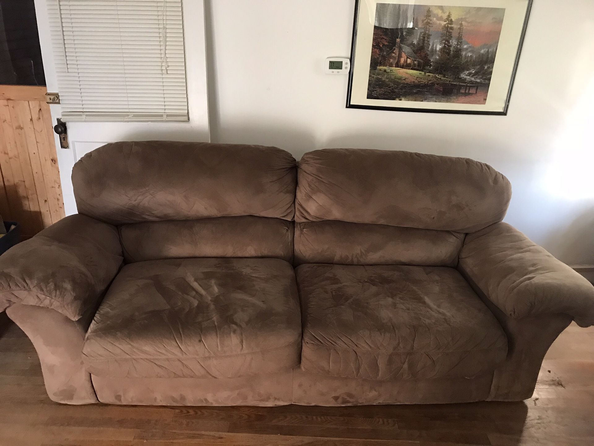 Microfiber Couch and Ottoman