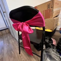 Satin Chair Sashes Ribbon Bow Fuchsia color  79 pieces