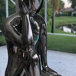 SILVER, GOLD or White Nude Male Ceramic Porcelain Thinker Statue. For Table, Desk, Console, Etagere Shelf. Resembles MCM Rodin & Picasso $20 Each Firm