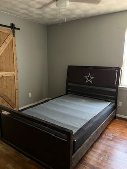 Full size bed frame and box spring