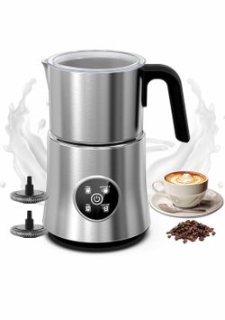 Electric Milk Frother & Warmer 900mL Stainless Steel 500W 110V Silver/Black