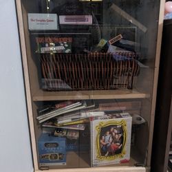 Wooden Two Shelves Cabinet - Glass Door 