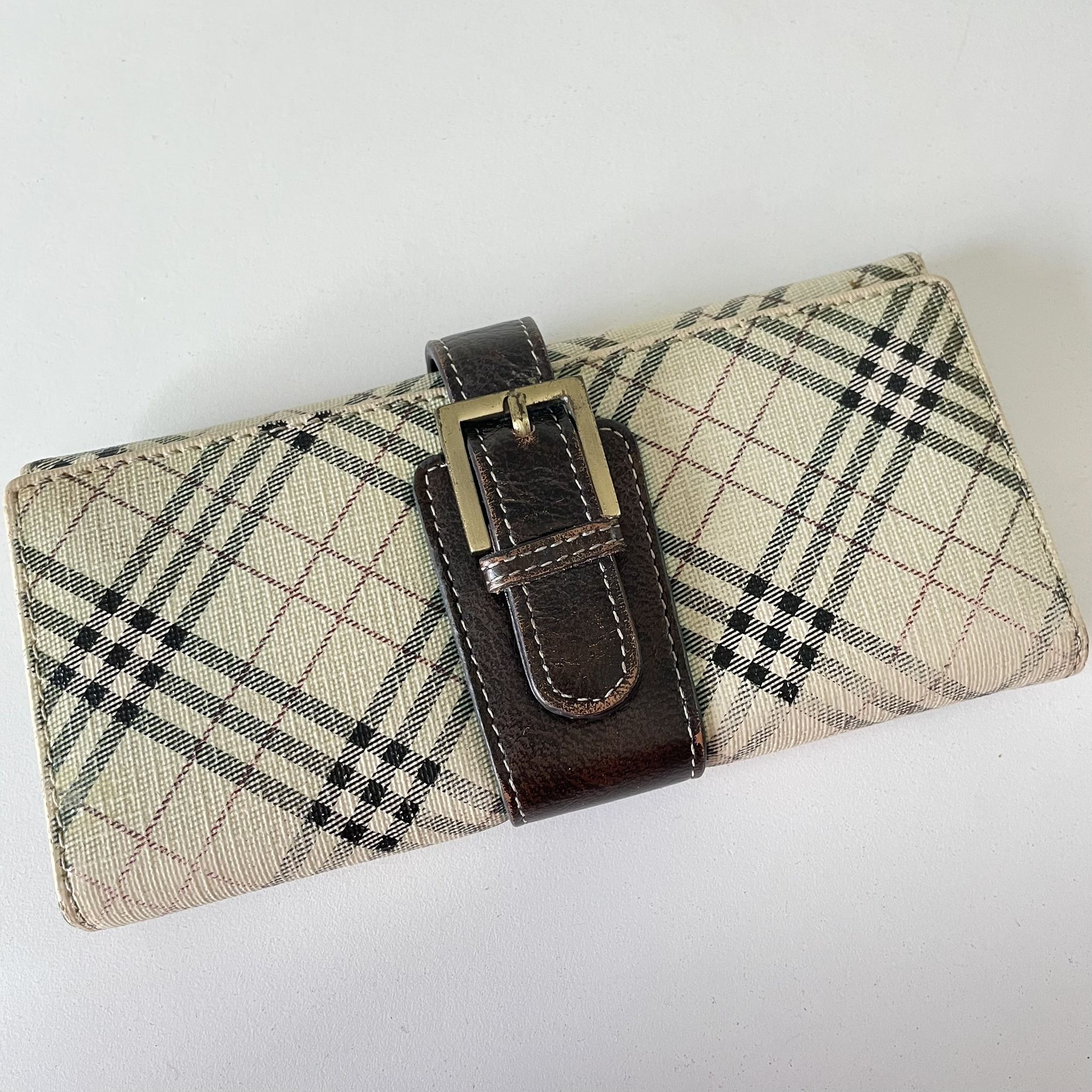 British Airways Concorde Leather Bifold Long Wallet Buckle 7-3/8”