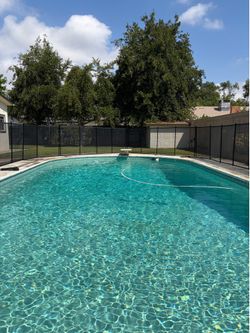Section Black Pool Fence with latching gate
