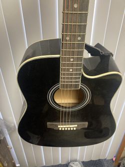 All Black Steel String Acoustic Guitar
