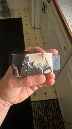 Ferrari Horse Belt with Silver Buckle
