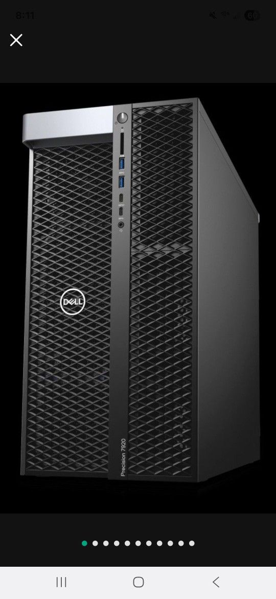 Dell Precision 7920 Tower – Dual Xeon Gold 6140 | 128 GB RAM | RTX 2070 + Quadro P4000 | 18 TB Storage | NVMe SSDs | Win 11 Pro | Pickup Only
