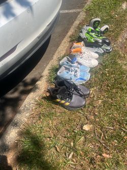 Kid shoes and rollerblades size 4 everything for 25