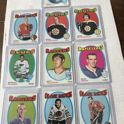 1971-72 Topps Ice Hockey Group Of 10 Cards 